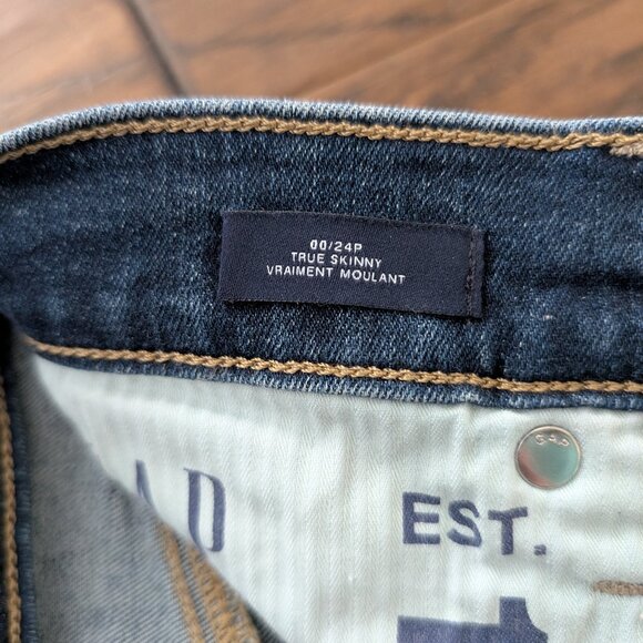 Gap True Skinny Sky High rise jeans indigo size 24 petite - Picture 13 of 16